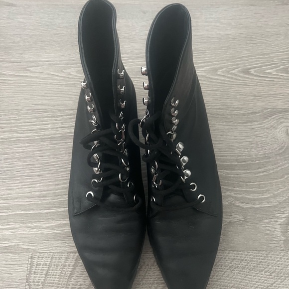 Black leather motorcycle boots - Picture 2 of 2